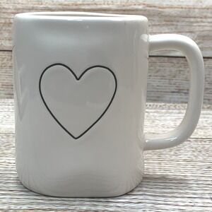Rae Dunn Artisan Collection by Magenta Heart Mug 192 White Ceramic Coffee Unused